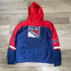 NHL Majestic New York Rangers Hockey Youth Pullover Hoodie Sweatshirt Size Large
